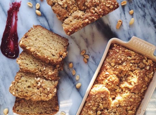 Brown Butter Banana Bread w/ peanut streusel